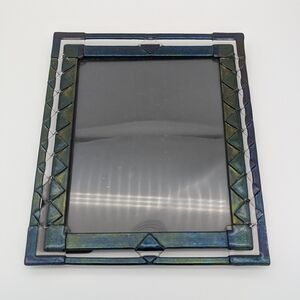 Vintage Terragraphics Fused Glass Geometric 8x10 Picture Frame